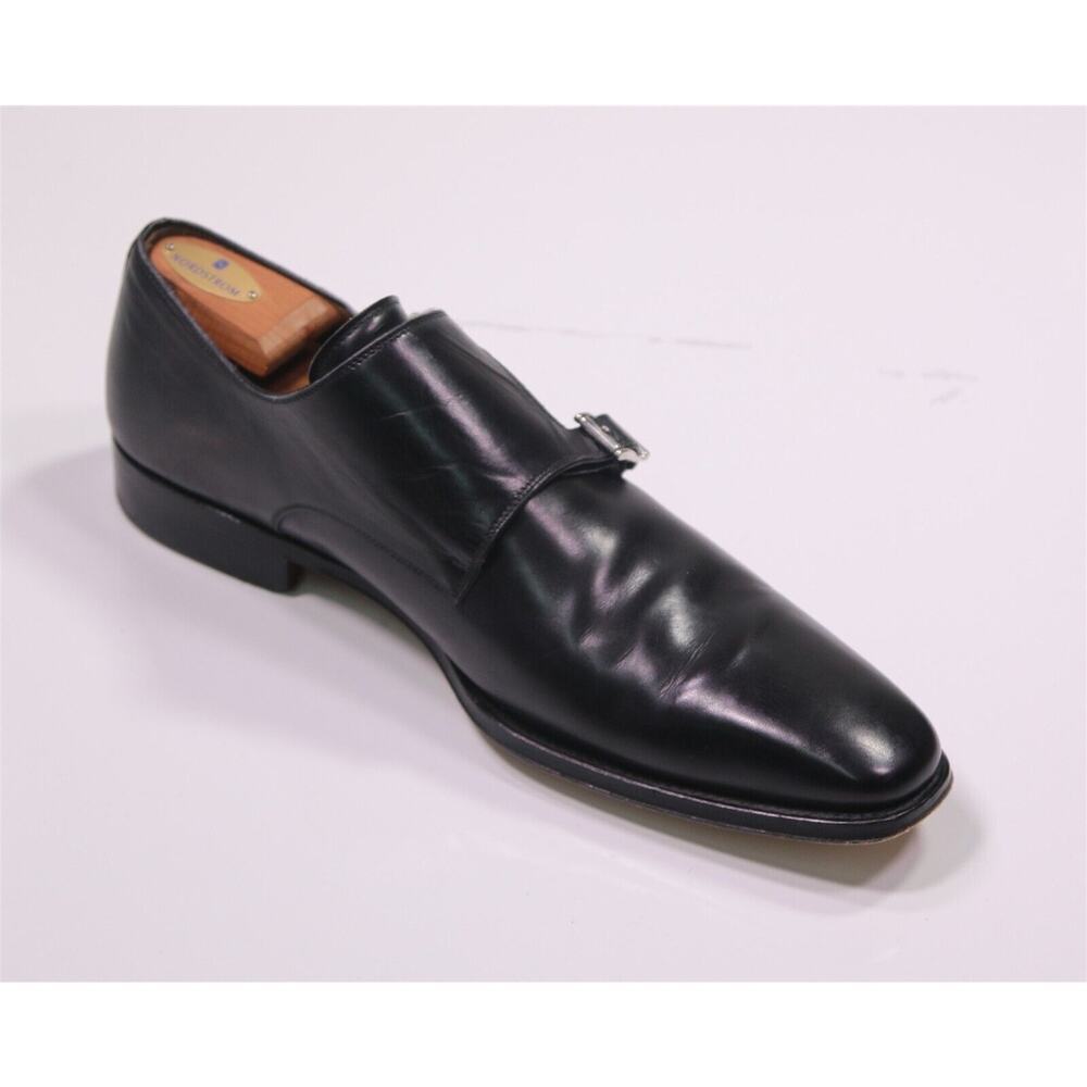 Magnanni Miro Double Monk Strap Black Leather Dress Shoes Men's US 13 - Picture 7 of 11